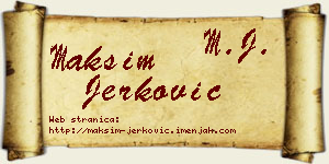 Maksim Jerković vizit kartica